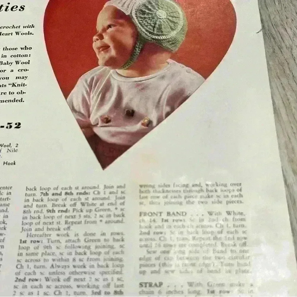 Vintage 1950 Clark's J&P Coats Knit Crochet Patterns Girl Boy Babies Book 500 - Picture 5 of 6